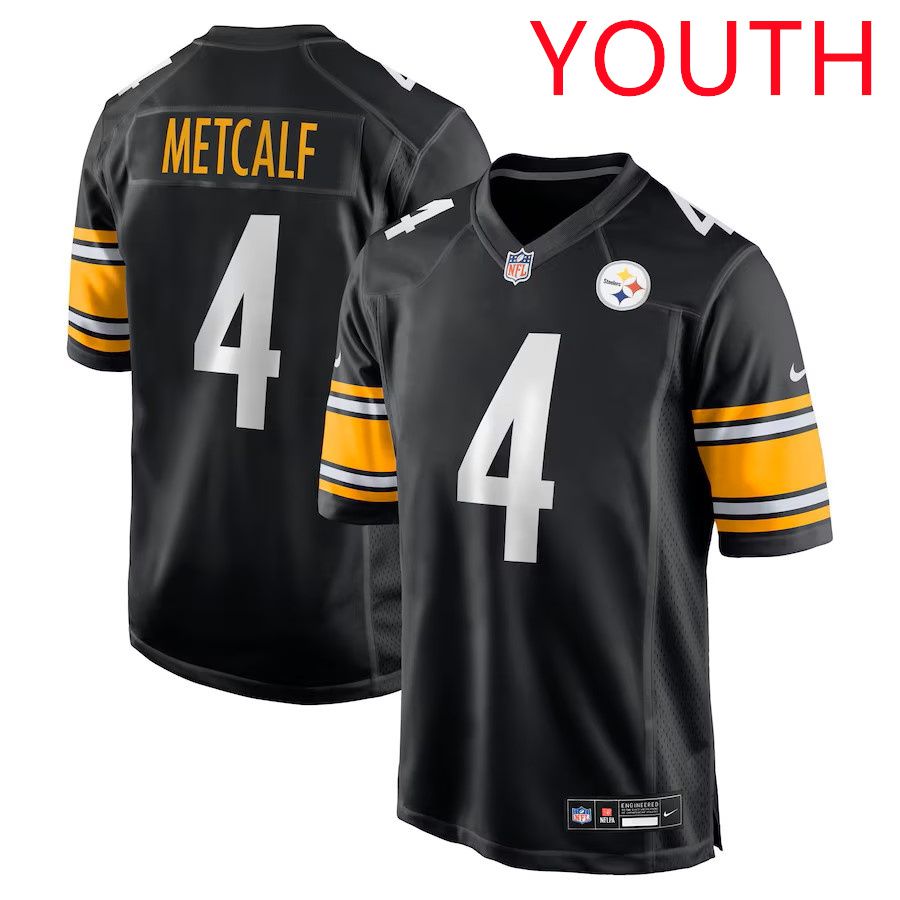 Youth Pittsburgh Steelers #4 DK Metcalf 2025 Nike Black Game Player NFL Jersey->women nfl jersey->Women Jersey